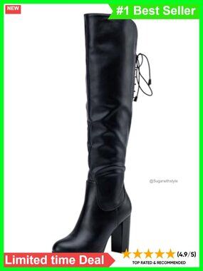 Faux Suede Thigh High Over the Knee Platform Boots Chunky Heel